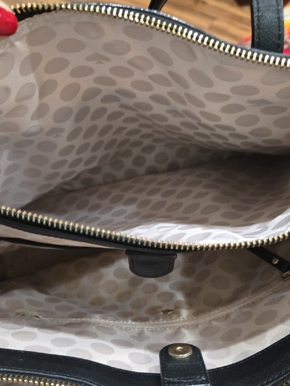 Kate Spade Black Leather Tote 10.5" X 14" - Picture 12 of 13